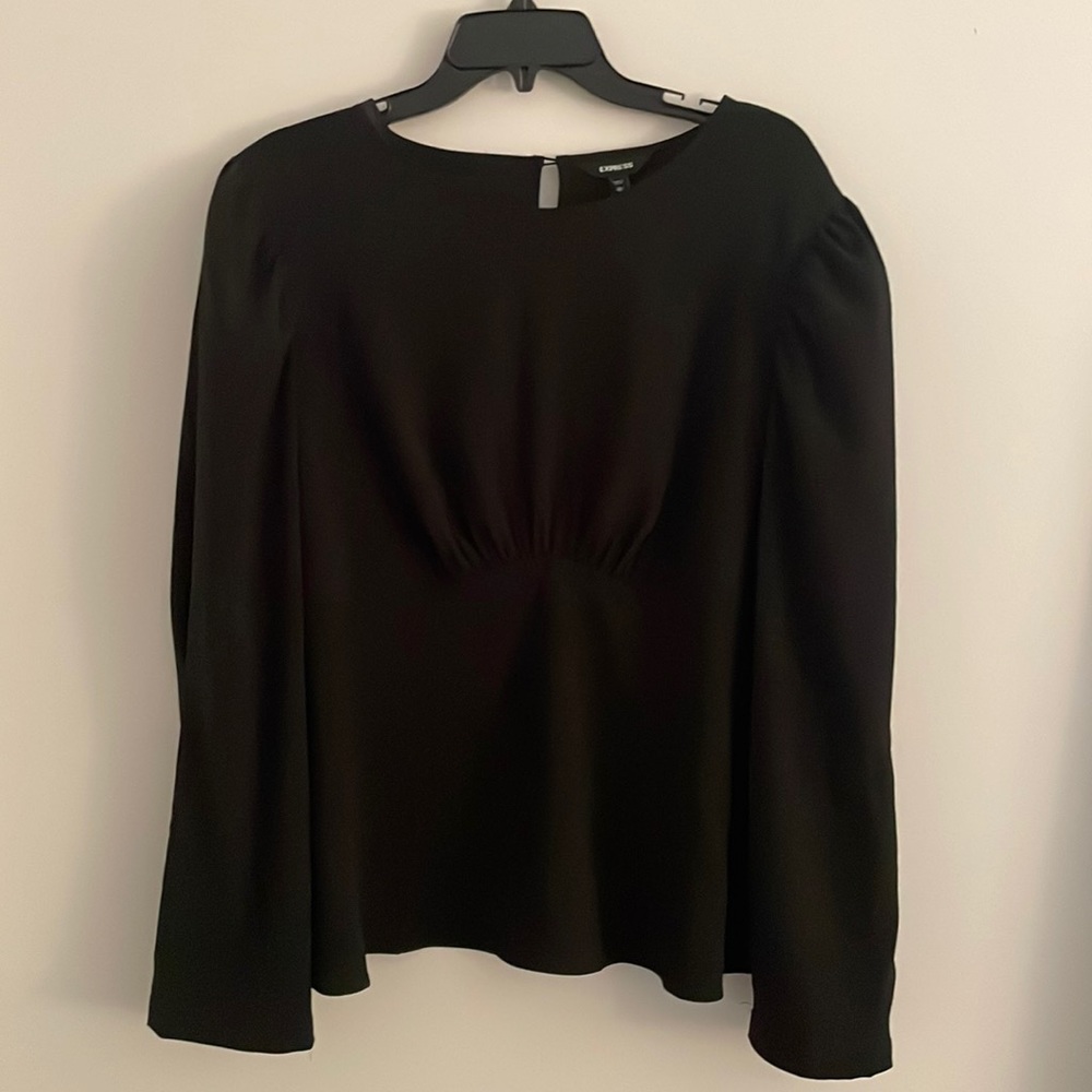 Express Black Peplum Long Sleeve Top XL NWT